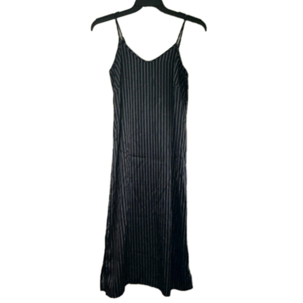 Jones New York Women's Silky Striped Midi Slip Dress Size Med.